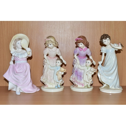 433 - NINE COALPORT FIGURINES OF CHILDREN, comprising six limited edition Barnardo's figurines: 'A Letter ... 