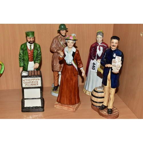 440 - EIGHT COALPORT 'THE CHARACTER COLLECTION' FIGURINES, comprising The Flower Seller, The Pie Maker, Th... 