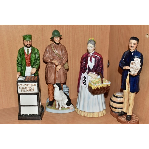 440 - EIGHT COALPORT 'THE CHARACTER COLLECTION' FIGURINES, comprising The Flower Seller, The Pie Maker, Th... 