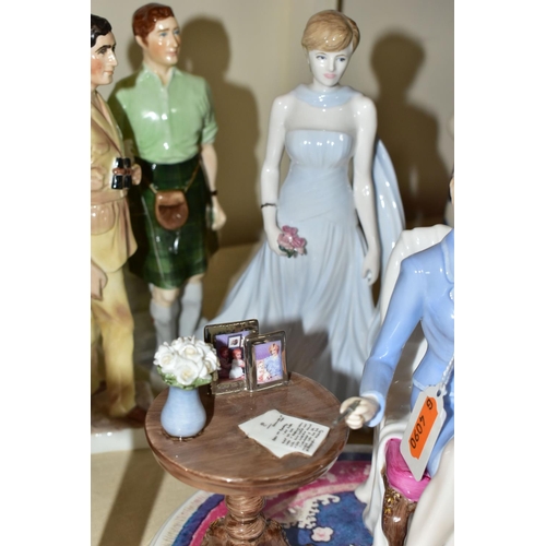 453 - FOUR COALPORT ROYAL FIGURINES, comprising a limited edition for Compton & Woodhouse 'Diana at Home' ... 