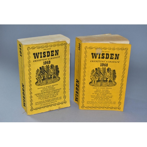 469 - TWO VOLUMES OF WISDEN CRICKETER'S ALMANACK,  dates 1948 and 1949, (2) ( Condition report: both have ... 