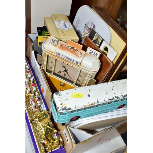 474 - ONE BOX OF COLLECTABLE TOY CARS AND TABLEMATS, to include, over twenty table mats 'vintage cars' , w... 