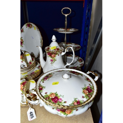 485 - ROYAL ALBERT 'OLD COUNTRY ROSES' PATTERN PART DINNER SET/TEA SET, comprising six coffee cups - two w... 