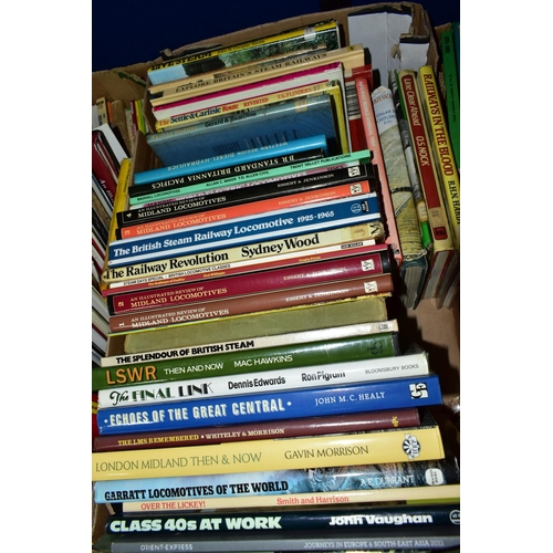 493 - SEVEN BOXES OF RAILWAY AND STEAM ENGINE BOOKS, to include over one hundred books, G.W.R Locomotives ... 