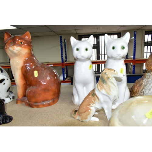 496 - A GROUP OF CERAMIC CATS AND DOGS, to include a Royal Doulton Old English Sheepdog, marked 2232 on ba... 