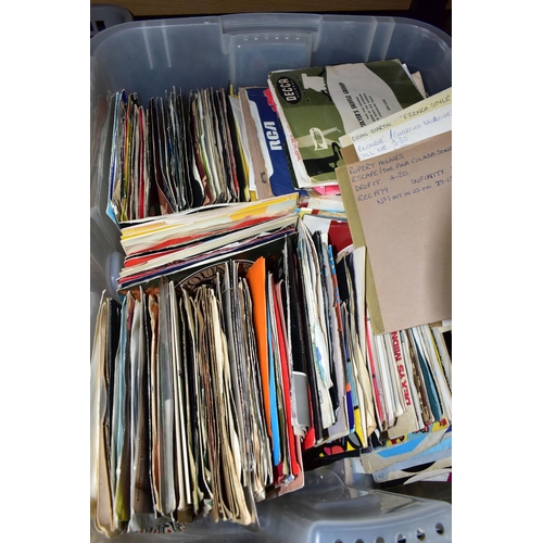 509 - TWO BOXES OF RECORDS 45s, to include a collection of approximately five hundred 1960s and 1980s arti... 