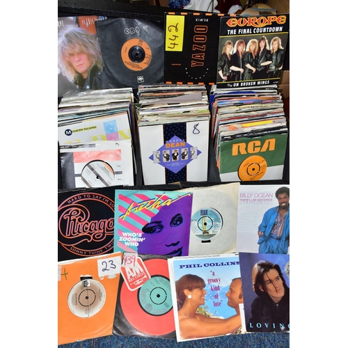 523 - A CASE OF MIXED VINYL SINGLES, a hard case of approximately two hundred records, mixed genres includ... 