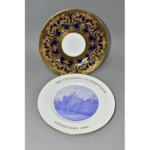 537 - TWO ROYAL WORCESTER PLATES, comprising a Royal Worcester cabinet plate, with heavy gilt decoration o... 