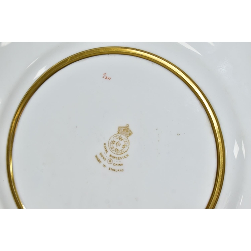 537 - TWO ROYAL WORCESTER PLATES, comprising a Royal Worcester cabinet plate, with heavy gilt decoration o... 