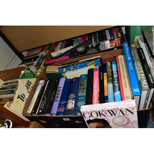 541 - FOUR BOXES OF BOOKS, approximately eighty to one hundred books, titles to include 1960s and 1970s ch... 