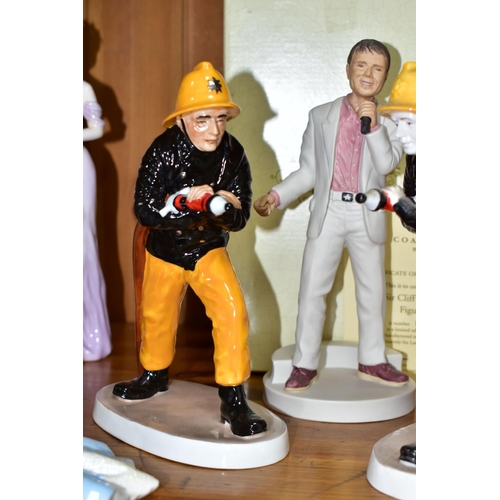 543 - FOUR COALPORT LIMITED EDITION FIGURINES, comprising a boxed Sir Cliff Richard figurine numbered 119/... 