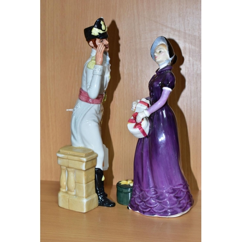 585 - TWO ROYAL DOULTON FIGURES, comprising a saluting soldier 'Good morning Ma'am' HN2895, approximate he... 