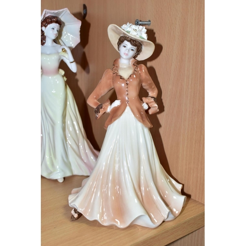 592 - FIVE COALPORT 'LADIES OF FASHION' FIGURINES, comprising 'Liz' first quality, and Joan, Jenny, Joseph... 