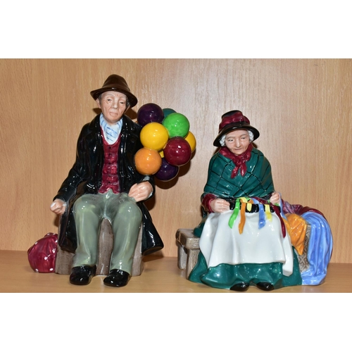 593 - THREE ROYAL DOULTON FIGURES, comprising 'Old Balloon seller' HN1315, 'The Balloon Man' HN1954 and 'S... 