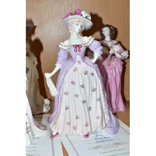 594 - FOUR COALPORT FIGURINES FROM THE 'FEMMES FATALES' COLLECTION, comprising Mrs Fitzgerald 812/12,500 w... 