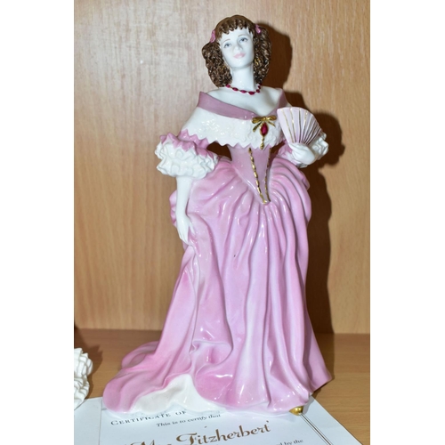 594 - FOUR COALPORT FIGURINES FROM THE 'FEMMES FATALES' COLLECTION, comprising Mrs Fitzgerald 812/12,500 w... 