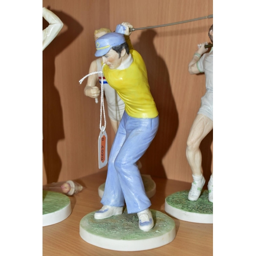 598 - FIVE COALPORT SPORTING FIGURES, comprising 'The Olympic Runner' limited edition produced for the 198... 