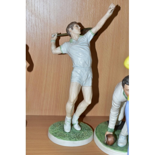 598 - FIVE COALPORT SPORTING FIGURES, comprising 'The Olympic Runner' limited edition produced for the 198... 