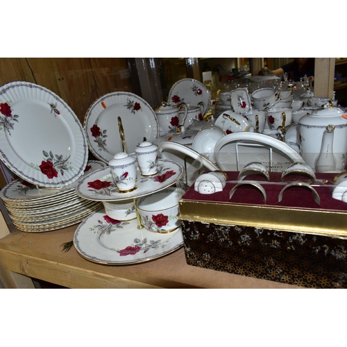 640 - ONE HUNDRED AND EIGHTY FOUR PIECES OF ROYAL STAFFORD 'ROSES TO REMEMBER' PATTERN DINNER AND TEA WARE... 