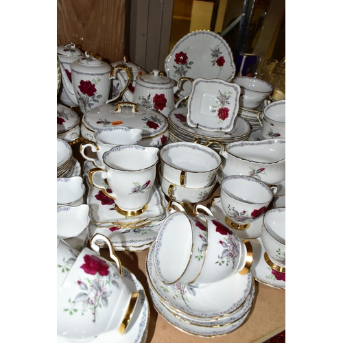 640 - ONE HUNDRED AND EIGHTY FOUR PIECES OF ROYAL STAFFORD 'ROSES TO REMEMBER' PATTERN DINNER AND TEA WARE... 