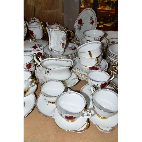 640 - ONE HUNDRED AND EIGHTY FOUR PIECES OF ROYAL STAFFORD 'ROSES TO REMEMBER' PATTERN DINNER AND TEA WARE... 