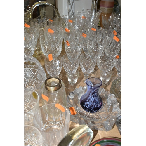 644 - A QUANTITY OF CUT GLASS AND CRYSTAL, comprising a clear glass boxed Royal Doulton photo frame, heigh... 