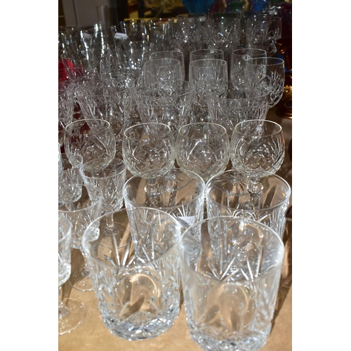 656 - A GROUP OF FINE CUT LEAD CRYSTAL AND OTHER GLASSWARES, to include a set of six Bohemia tumblers, six... 