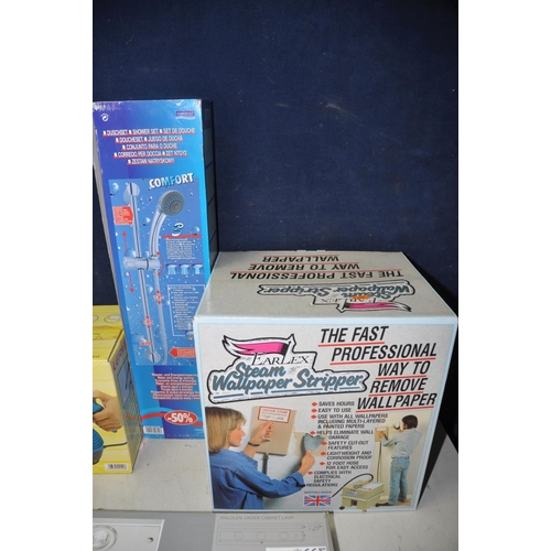 1090 - A SELECTION OF HOUEHOLD ITEMS, to include a Earlex SS100 steam wallpaper stripper, Lervia steam clea... 