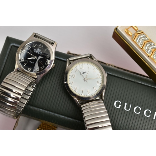108 - AN ASSORTMENT OF WRISTWATCHES, a Swiss Army quartz wristwatch with white dial, a Citron quartz wrist... 