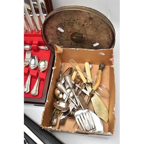 114 - A 'GEORGE BUTLER' CANTEEN AND WHITE METAL FLATWARE, a complete six person canteen of cutlery, kings ... 