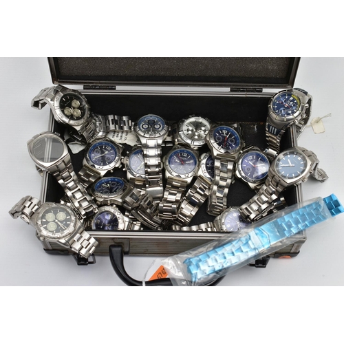 98 - A BOX OF ASSORTED GENTS WRISTWATCHES, to include seven 'Constant' watches, six 'Ben Sherman' watches... 