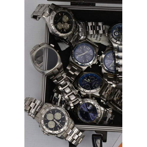 98 - A BOX OF ASSORTED GENTS WRISTWATCHES, to include seven 'Constant' watches, six 'Ben Sherman' watches... 