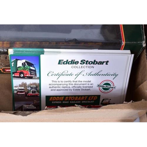 17 - A COLLECTION OF BOXED ATLAS EDITIONS EDDIE STOBART LORRY AND TRUCK MODELS, a good collection of 1:76... 