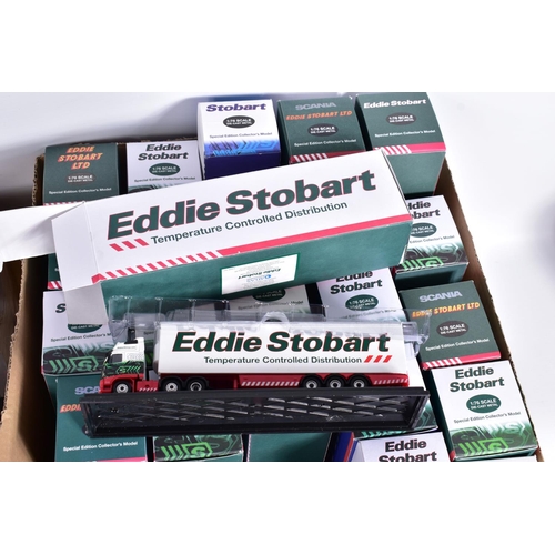 17 - A COLLECTION OF BOXED ATLAS EDITIONS EDDIE STOBART LORRY AND TRUCK MODELS, a good collection of 1:76... 