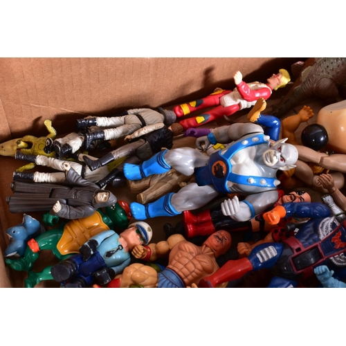 21 - A COLLECTION OF ASSORTED PLASTIC FIGURES, to include Thundercats, Masters of the Universe, Ghostbust... 