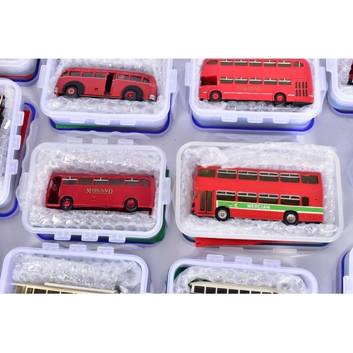 3 - A COLLECTION OF CONSTRUCTED WHITEMETAL KIT MIDLAND RED BUS MODELS, all are 1/76 scale kit models and... 