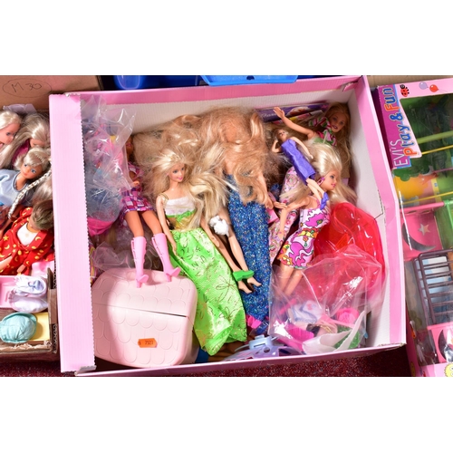 30 - A LARGE QUANTITY OF BOXED AND UNBOXED MODERN BARBIE DOLLS, CLOTHING AND ACCESSORIES, to include boxe... 