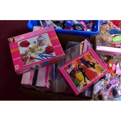 30 - A LARGE QUANTITY OF BOXED AND UNBOXED MODERN BARBIE DOLLS, CLOTHING AND ACCESSORIES, to include boxe... 