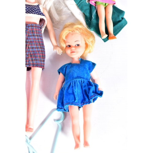 35 - A QUANTITY OF ASSORTED DOLLS, to include Sindy (stamped 033055X to back of head and Made in Hong Kon... 