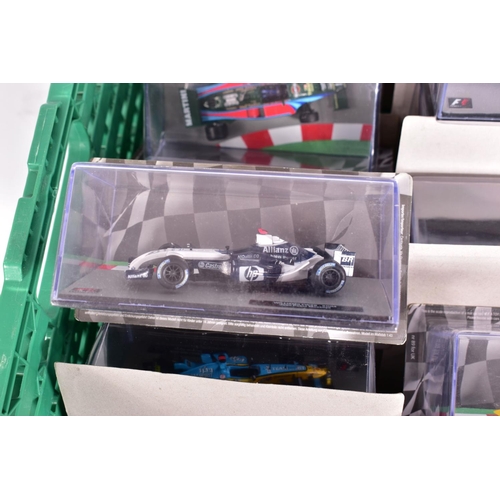 38 - A QUANTITY OF BOXED 1/43 SCALE FORMULA 1 RACING CAR MODELS, mainly from the Panini F1 collection par... 