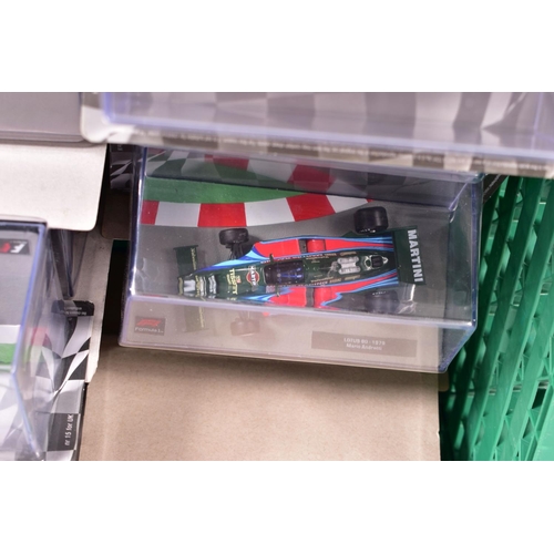 38 - A QUANTITY OF BOXED 1/43 SCALE FORMULA 1 RACING CAR MODELS, mainly from the Panini F1 collection par... 