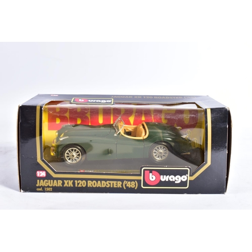 45 - A QUANTITY OF BOXED BBURAGO 1:24 SCALE DIECAST CAR MODELS, mix of 1930's and 1940's sports cars incl... 