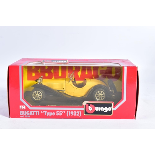 45 - A QUANTITY OF BOXED BBURAGO 1:24 SCALE DIECAST CAR MODELS, mix of 1930's and 1940's sports cars incl... 