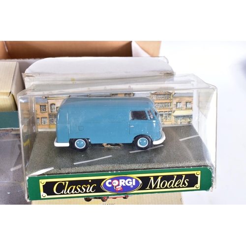 46 - A QUANTITY OF BOXED CORGI CLASSICS BUS, COACH, LORRY AND VAN MODELS, to include Silver Service A.E.C... 