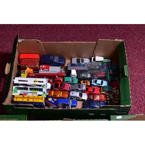 50 - A QUANTITY OF UNBOXED AND ASSORTED PLAYWORN DIECAST VEHICLES, to include Matchbox King Size, Matchbo... 