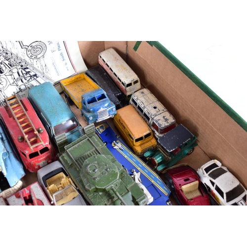 56 - A QUANTITY OF UNBOXED AND ASSORTED PLAYWORN DIECAST VEHICLES, to include Corgi Toys Plymouth Sports ... 