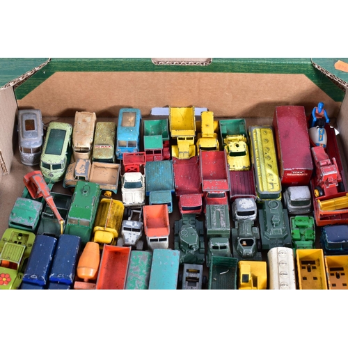 57 - A QUANTITY OF UNBOXED AND ASSORTED PLAYWORN DIECAST VEHICLES, mainly Matchbox 1 - 75 series regular ... 