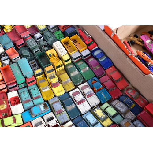 57 - A QUANTITY OF UNBOXED AND ASSORTED PLAYWORN DIECAST VEHICLES, mainly Matchbox 1 - 75 series regular ... 