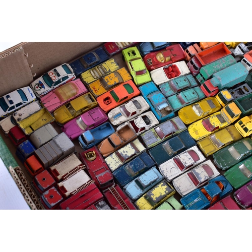 57 - A QUANTITY OF UNBOXED AND ASSORTED PLAYWORN DIECAST VEHICLES, mainly Matchbox 1 - 75 series regular ... 