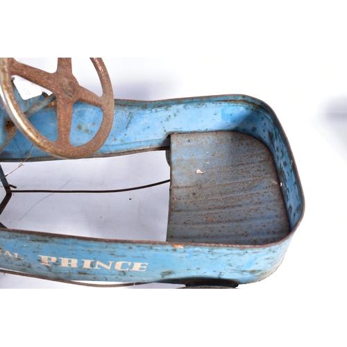 60 - A TRI-ANG ROYAL PRINCE PRESSED STEEL PEDAL CAR, version with white  solid disc wheels, chrome hubcap... 